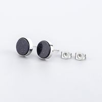 1 Pair Casual Simple Style Round 304 Stainless Steel Stone Natural Stone Ear Studs main image 3