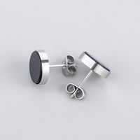 1 Pair Casual Simple Style Round 304 Stainless Steel Stone Natural Stone Ear Studs main image 5