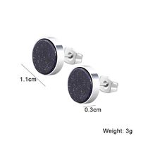 1 Pair Casual Simple Style Round 304 Stainless Steel Stone Natural Stone Ear Studs main image 2