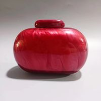 White Red Coffee Arylic Solid Color Shell Evening Bags sku image 2
