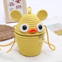 Kid's Cotton Cartoon Character Cute Bucket Flip Cover Crossbody Bag main image 2