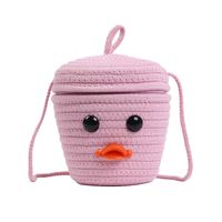 Kid's Cotton Cartoon Character Cute Bucket Flip Cover Crossbody Bag main image 4