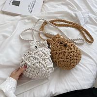 Women's Small Cotton Thread Solid Color Classic Style Round Open Straw Bag main image 1