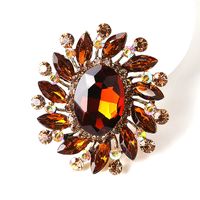 Lady Flower Alloy Inlay Glass Women's Brooches sku image 7