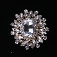 Lady Flower Alloy Inlay Glass Women's Brooches sku image 9