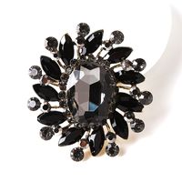 Lady Flower Alloy Inlay Glass Women's Brooches sku image 6