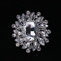 Lady Flower Alloy Inlay Glass Women's Brooches sku image 10