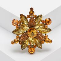 Lady Flower Alloy Inlay Artificial Crystal Women's Brooches sku image 4