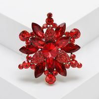 Lady Flower Alloy Inlay Artificial Crystal Women's Brooches sku image 1