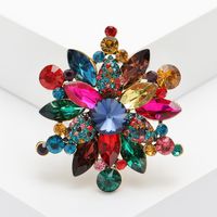 Lady Flower Alloy Inlay Artificial Crystal Women's Brooches sku image 8