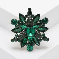 Lady Flower Alloy Inlay Artificial Crystal Women's Brooches sku image 2