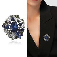 Lady Flower Alloy Inlay Glass Women's Brooches main image 5
