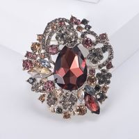 Lady Flower Alloy Inlay Glass Women's Brooches sku image 4