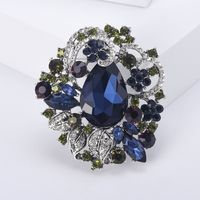 Lady Flower Alloy Inlay Glass Women's Brooches sku image 3