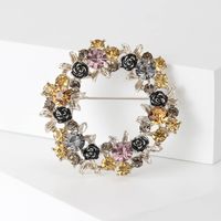 Dame Fleur Alliage Incruster Strass Femmes Broches main image 3