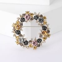 Dame Fleur Alliage Incruster Strass Femmes Broches main image 1