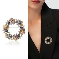 Dame Fleur Alliage Incruster Strass Femmes Broches main image 2