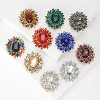 Simple Style Flower Alloy Inlay Glass Women's Brooches main image 1