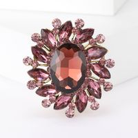 Simple Style Flower Alloy Inlay Glass Women's Brooches sku image 2