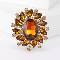 Simple Style Flower Alloy Inlay Glass Women's Brooches sku image 7