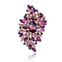 Retro Flower Alloy Inlay Glass Women's Brooches main image 1