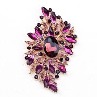 Retro Flower Alloy Inlay Glass Women's Brooches sku image 2