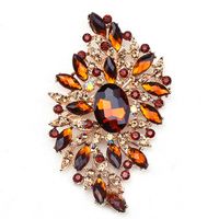 Retro Flower Alloy Inlay Glass Women's Brooches sku image 6