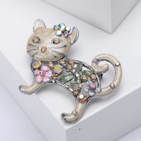 Lady Animal Alloy Enamel Plating Inlay Artificial Diamond Women's Brooches main image 3