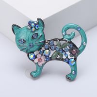 Lady Animal Alloy Enamel Plating Inlay Artificial Diamond Women's Brooches main image 2