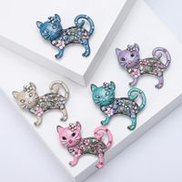Lady Animal Alloy Enamel Plating Inlay Artificial Diamond Women's Brooches main image 1