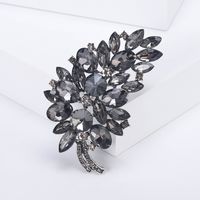 Lady Leaf Alloy Inlay Glass Women's Brooches sku image 11