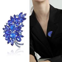Lady Leaf Alloy Inlay Glass Women's Brooches main image 4