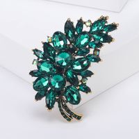Lady Leaf Alloy Inlay Glass Women's Brooches sku image 2