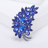 Lady Leaf Alloy Inlay Glass Women's Brooches sku image 4