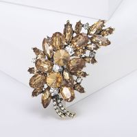 Lady Leaf Alloy Inlay Glass Women's Brooches sku image 7