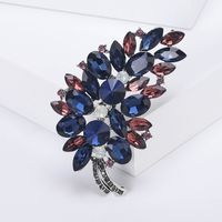 Lady Leaf Alloy Inlay Glass Women's Brooches sku image 9
