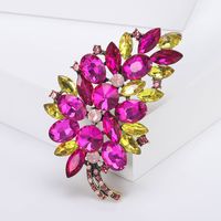 Lady Leaf Alloy Inlay Glass Women's Brooches sku image 8