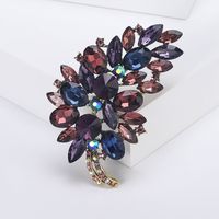 Lady Leaf Alloy Inlay Glass Women's Brooches sku image 10