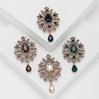 Lady Water Droplets Alloy Inlay Glass Women's Brooches main image 1
