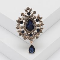 Lady Water Droplets Alloy Inlay Glass Women's Brooches sku image 1