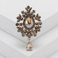 Lady Water Droplets Alloy Inlay Glass Women's Brooches sku image 4
