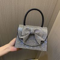 Women's Polyester Bow Knot Elegant Square Magnetic Buckle Evening Bag sku image 1