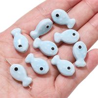 2 Pieces 11 * 19mm Hole 2~2.9mm Ceramics Fish Beads sku image 10