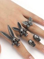 Classic Style Bunny Ears Geometric Skull Mixed Materials Stoving Varnish Plating Gold Plated Silver Plated Women's Open Rings sku image 10