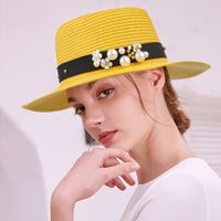 Women's Elegant Color Block Flower Big Eaves Fedora Hat main image 6