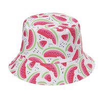 Unisex Cute Watermelon Flat Eaves Bucket Hat main image 4