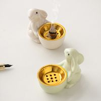 Cute Rabbit Ceramics Incense Burner main image 5