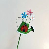 Pastoral Bucket Heart Shape Flower Wood Metal Flower Arrangement sku image 7