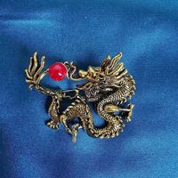 Chinoiserie Cool Style Dragon Alloy Plating Unisex Brooches sku image 5