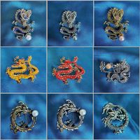 Chinoiserie Cool Style Dragon Alloy Plating Unisex Brooches main image 1